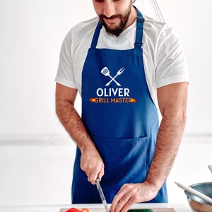 Personalised BBQ Apron For Men / Grill Master / Kitchen Barbecue Cooking Gift For Him Dad / Chef Husband Christmas Birthday Father's Day image 6