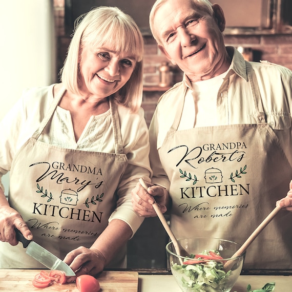 Grembiuli da cucina personalizzati della nonna e del nonno Dove