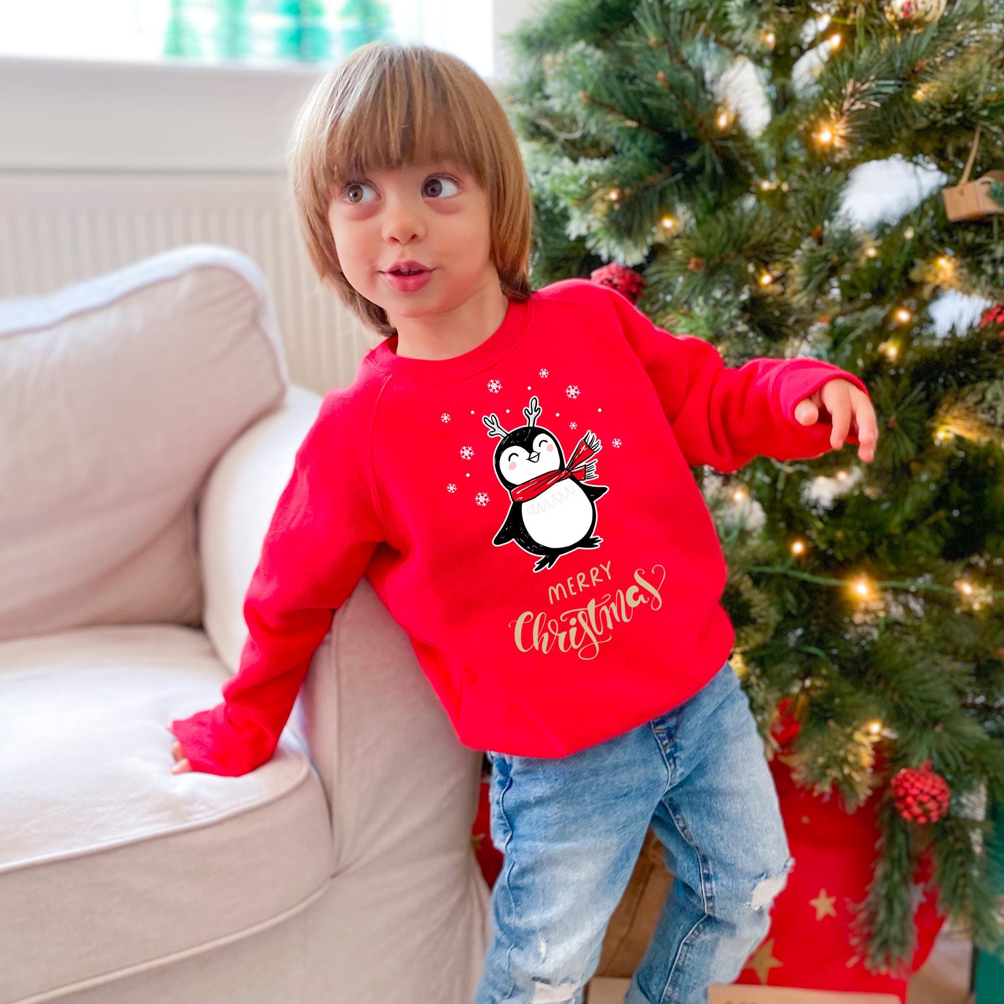 Pull De Noël Bébé 6-9 Mois Avec Pingouin - Marque George, Neuf Avec Étiquettes - Idée Cadeau