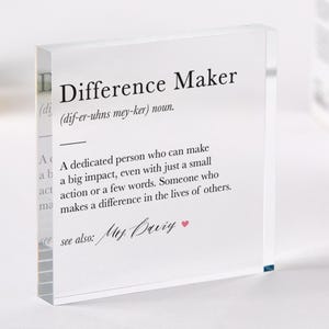 Personalisierte Lehrer Danke Geschenk Unterschied Maker Ende des Begriffs Geschenk Acryl Plaque Benutzerdefinierten Namen Sinnvolle Wertschätzung Andenken Primär