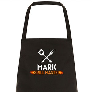 Personalised BBQ Apron For Men / Grill Master / Kitchen Barbecue Cooking Gift For Him Dad / Chef Husband Christmas Birthday Father's Day image 2
