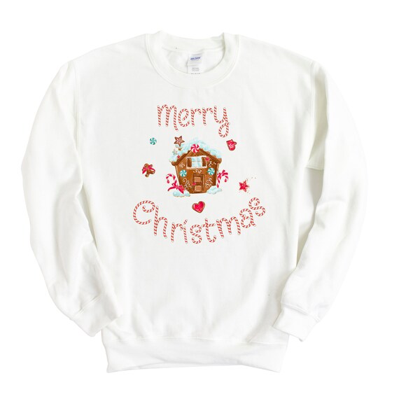 Gingerbread House and Christmas Candy Merry Christmas Jumper / - Etsy