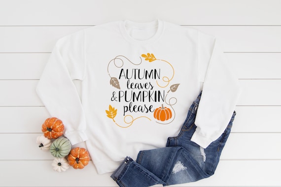 Autumn Leaves Pumpkin Please Jumper Autumn Jumper Fall T