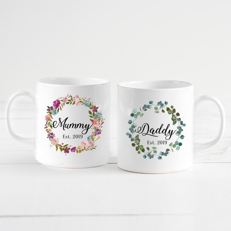 Mummy and Daddy Mug / Christmas Gift for Mum and Dad / Floral - Etsy UK
