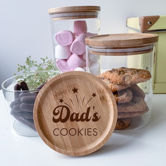 British Made Biscuit / Cookie Jar-Clear Glass-Children Design