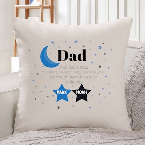 Cojín de papá personalizado con nombres de niños / Pequeñas estrellas / Lindo regalo personalizado del Día del Padre con nombres / Regalo para papá / Regalo de papá nuevo