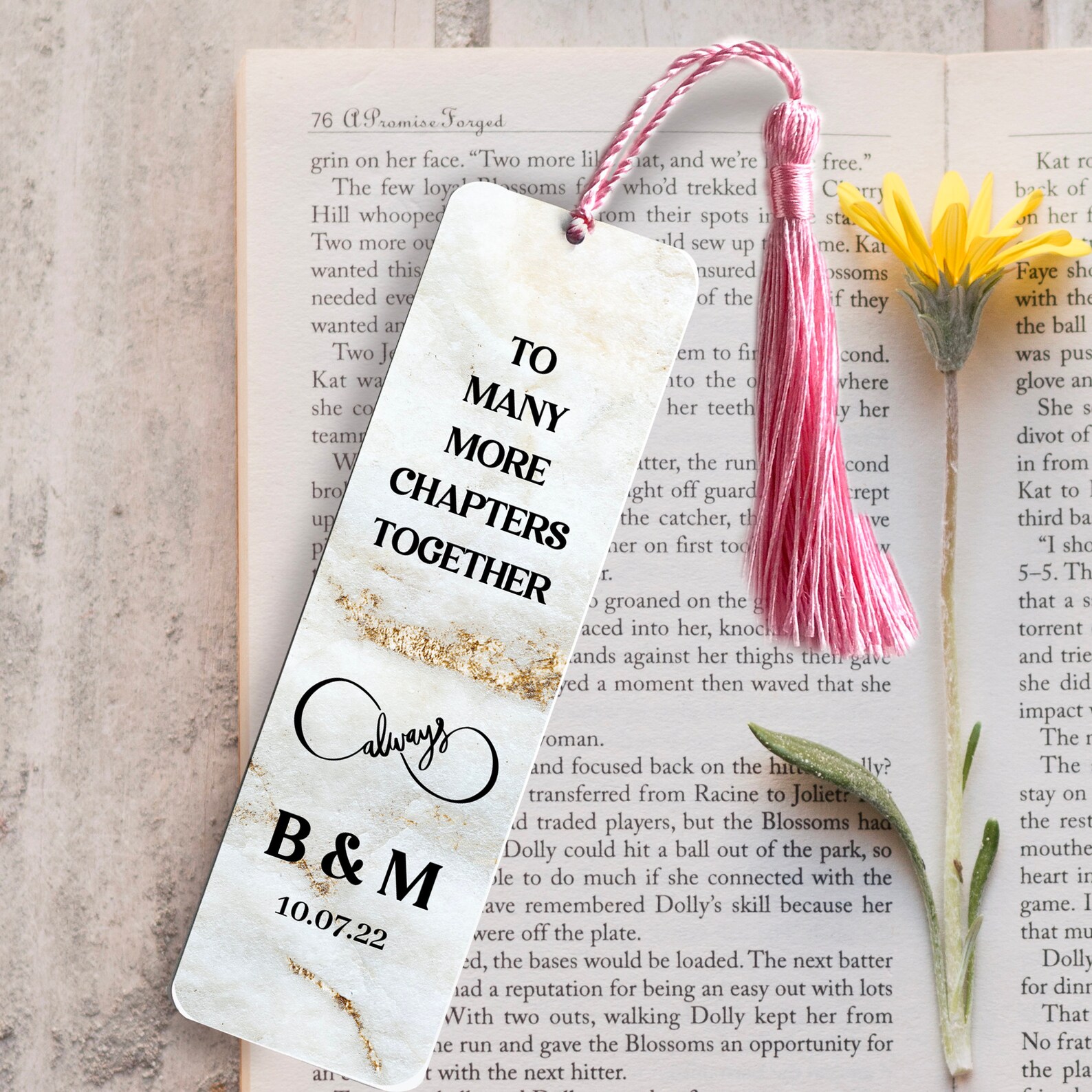 Personalised to Many Chapters Together Bookmark With Tassel / Gift for ...