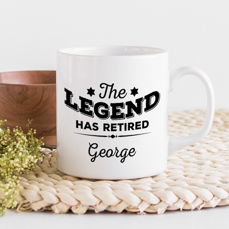Personalised retirement gift / The legend has retired mug / Etsy