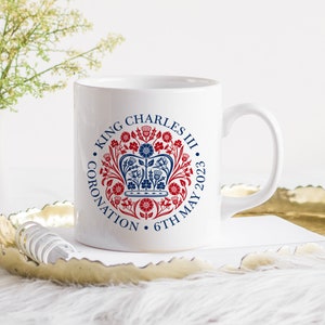 HM King Charles III coronation official emblem mug / God save the king / Commemorative cup / Celebration gift for her him / King keepsake