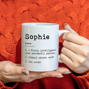 Personalised Name Dictionary Definition mug / Christmas Birthday Father&#39;s Day Mother&#39;s Day Gift / Gift for her him mum dad colleague