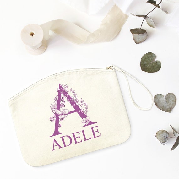 Personalised Makeup Bag With Name and Initial Gift for Her