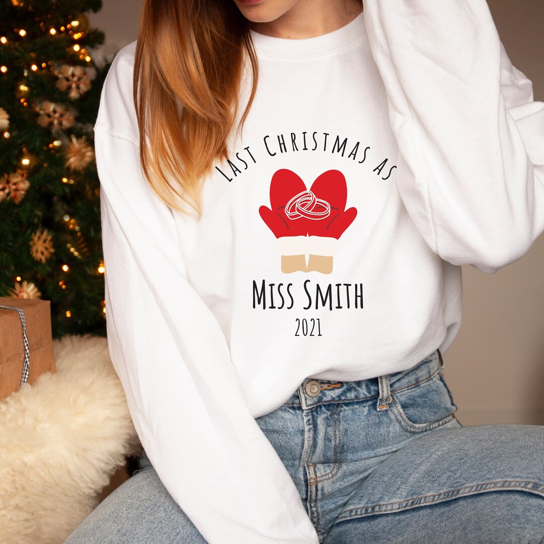 Gepersonaliseerd afgelopen kerst als Miss sweatshirt met