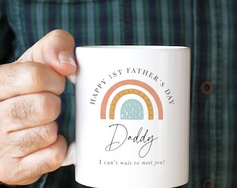 Taza para el primer día del padre, regalo para el futuro papá de Baby Bump, recuerdo de taza de café para el futuro papá, regalo para papá primerizo.