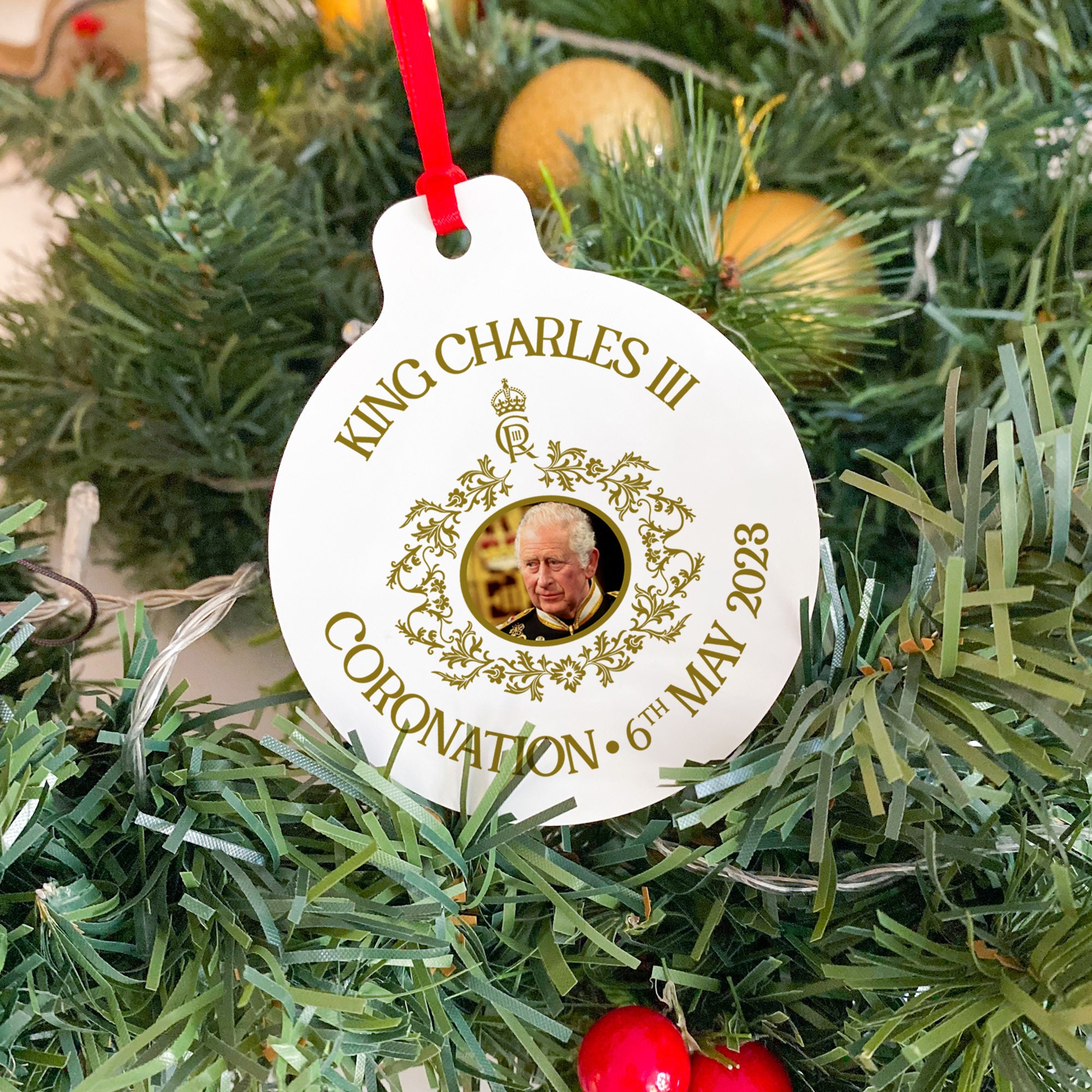 King Charles III Coronation Bauble - Adorno Conmemorativo