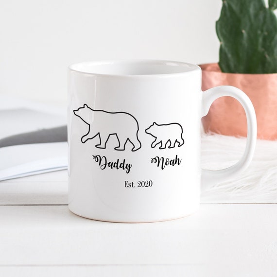 Buy Personalised Daddy Bear Mug With Names and Est Date Gift for