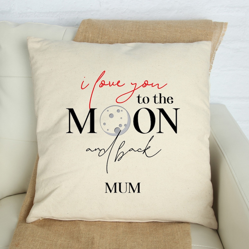 I love you to the moon and back mum cushion cover Cute Mother/'s Day Gift with heart Gift for mum Custom mom gift Square Pillow Cover