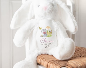 Personalised My First Easter Gift Bunny with name, 35 cm, Baby Easter keepsakes, Easter Teddy, Soft plush rabbit toys Baby girl boy 1st