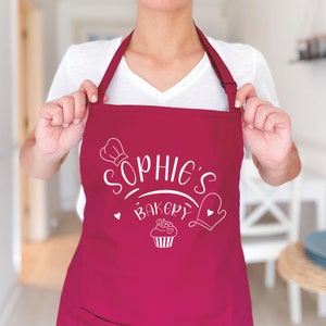 Personalised bakery apron with name / Gift for her / Kitchen apron for women / Housewarming Mother&#39;s Day Christmas gift / Chef Mum Bakers