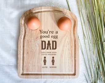 Personalised dippy egg board with name / Gift for dad grandad uncle / First Father's Day Christmas and birthday for him / You are a good egg
