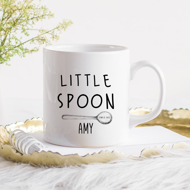Personalised Big Spoon Little Spoon Matching Mug With Couple Names ...