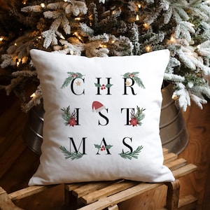 Cojín navideño Adornos navideños Decoración del hogar en Navidad Regalo para su amiga esposa mamá Funda de almohada cuadrada Decoración acogedora