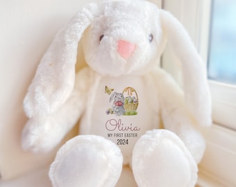 Personalised My First Easter Gift Bunny with name, 35 cm, Baby Easter keepsakes, Easter Teddy, Soft plush rabbit toys Baby girl boy 1st