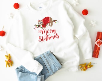 Merry Slothmas Christmas jumper / Suitable for all family members / Matching Sloth jumper / Cute Christmas jumper / Xmas sweatshirt