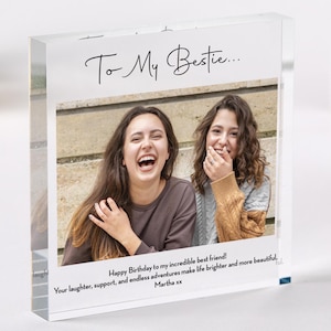 Personalised Best Friend Photo Gift for Her Birthday Christmas Acrylic Plaque Keepsake Bestie Thoughtful Present for Friends Soul Sisters