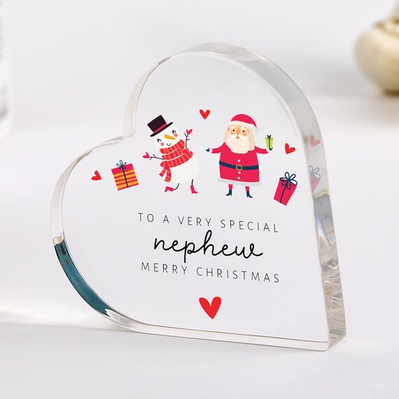 Targa Acrilico A Cuore JMIMO Per Nipote - Regalo Compleanno, Natale O