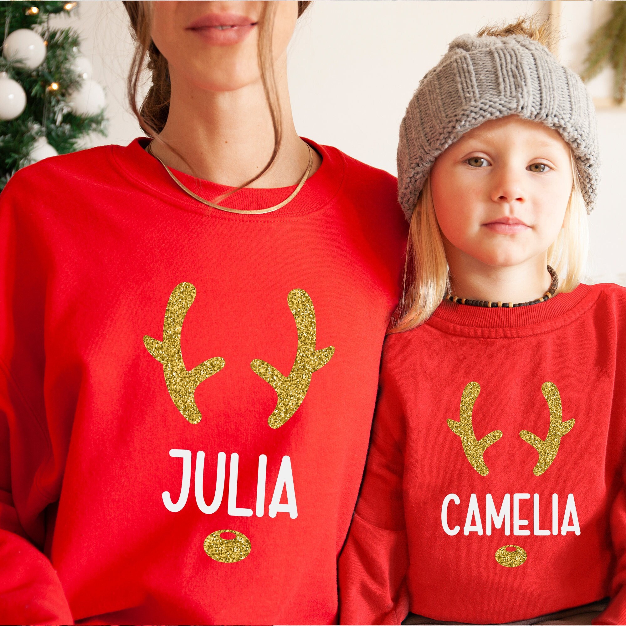 Hotte de Noël personnalisable Tête de cerf - Assortis Moi