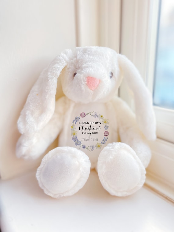 Personalised Christening Gift With Name and Church Plush Toy
