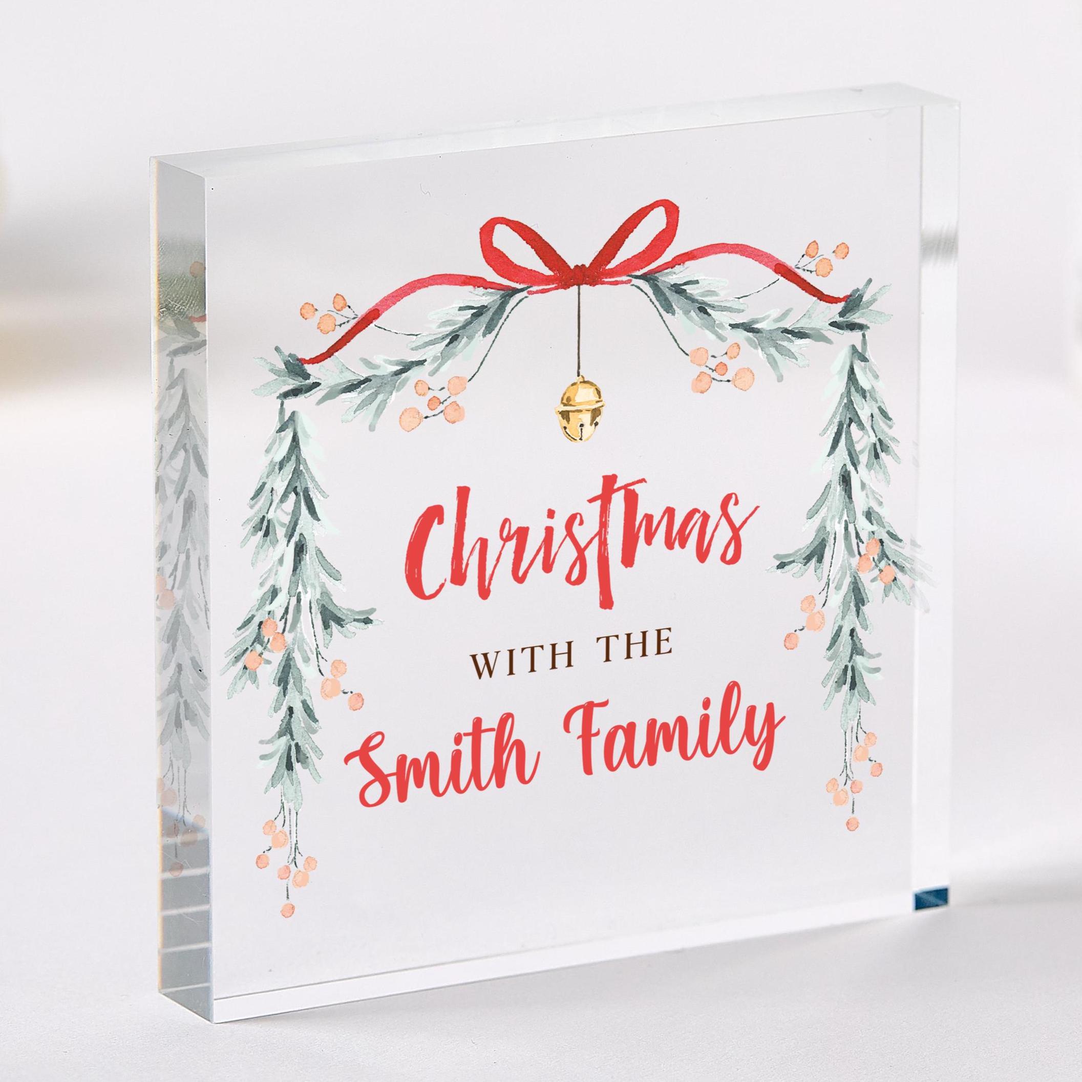 Personalised Christmas Acrylic Plaque With Family Name Gift for Friends or  Family - Etsy Israel