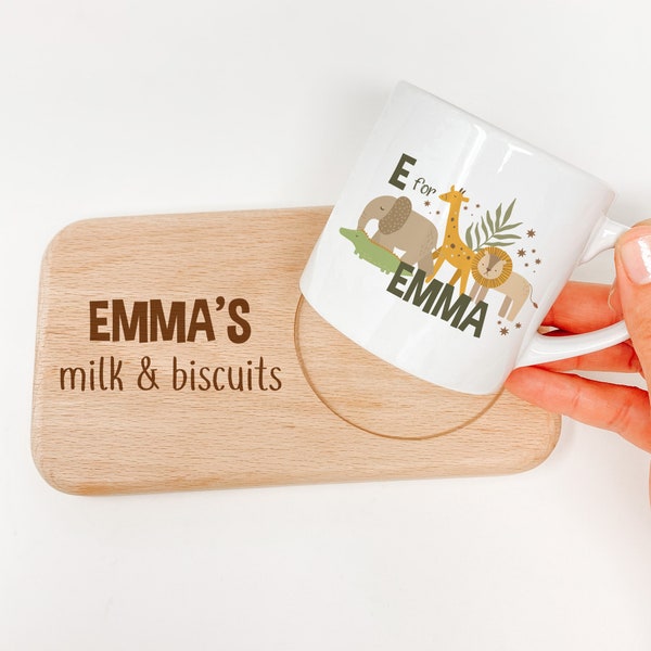 Personalised Kids Mug and Board with Child’s Name / Children Birthday Gift For Girl Boy / Son Daughter Grandson Granddaughter Nephew Niece