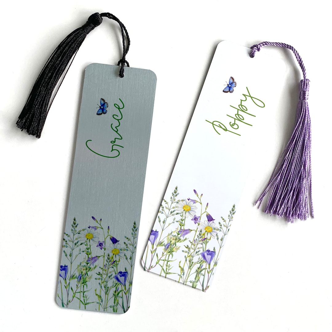 Personalised Floral Name Bookmark With Tassel / Gift for Him or Her ...