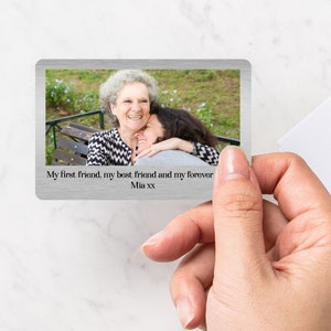 Cadeau pour maman / Carte photo portefeuille / Momie personnalisée Maman Nanny Grand-mère Tante Cadeau / Première fête des mères Noël personnalisé Présentez-la pour
