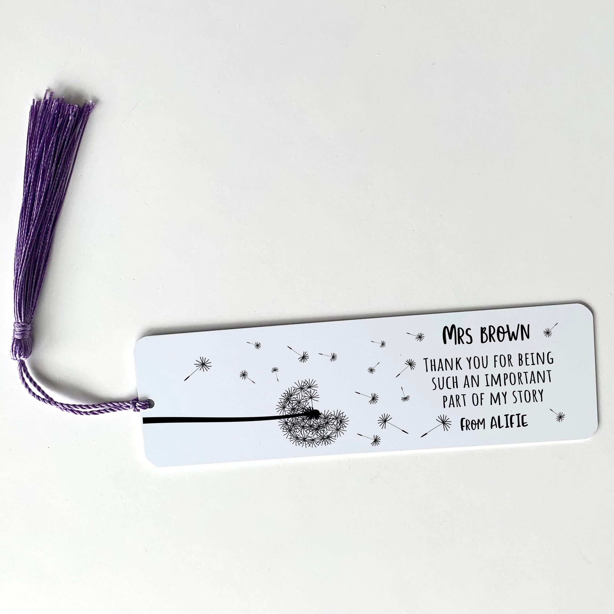 Personalised Teacher Bookmark With Tassel / Gift for Him or Her / Thank ...