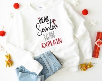 Dear Santa I Can Explain Christmas jumper / Unisex Adult & Kids sizes / Xmas jumper / For Women and men