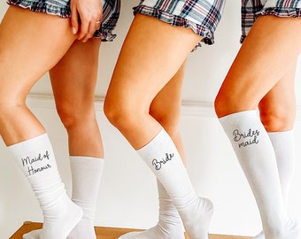 Bride Bridesmaid Maid of Honour Socks / Cute Bridal party gift / Hen party / Bachelorette