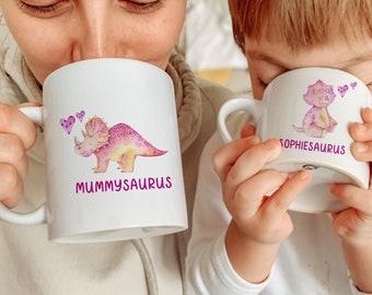 Personalised Family Mug / Funny Daddy and Baby Cute Animals New Home Gift / Dada and Me Matching gift / Papa Toddler Children Present