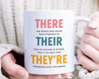 Funny English Teacher Gift Their There They're English Teacher Mug End of year Christmas Eng Teacher Appreciation Gift Thank You Gift