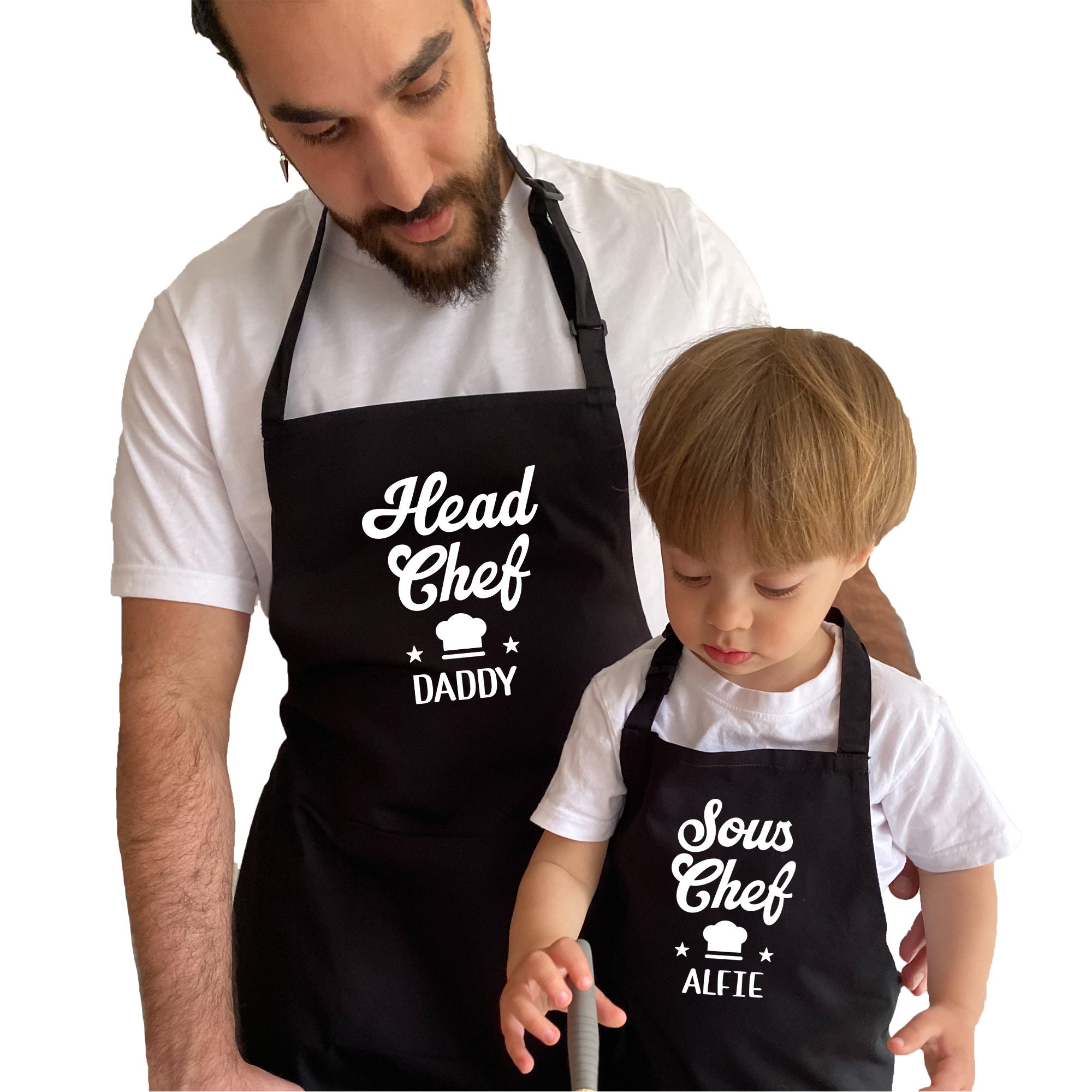 Tablier De Cuisine Personnalisable 'Papa Père-fect' - Noir, Taille Unique - Cadeau Fête Des Pères, Noël
