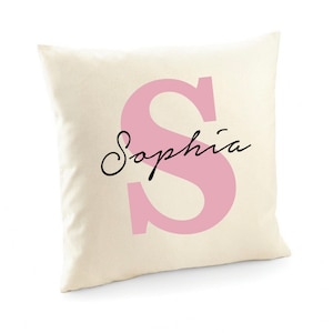 Nombre y funda inicial del cojín / Regalo para pareja / Regalo único en casa / Regalo de Navidad para ella y él