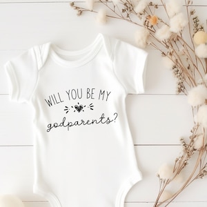 Will you be my godparents baby bodysuit / Godparents Christening Proposal godparent proposal gift Godmother Proposal Auntie Uncle