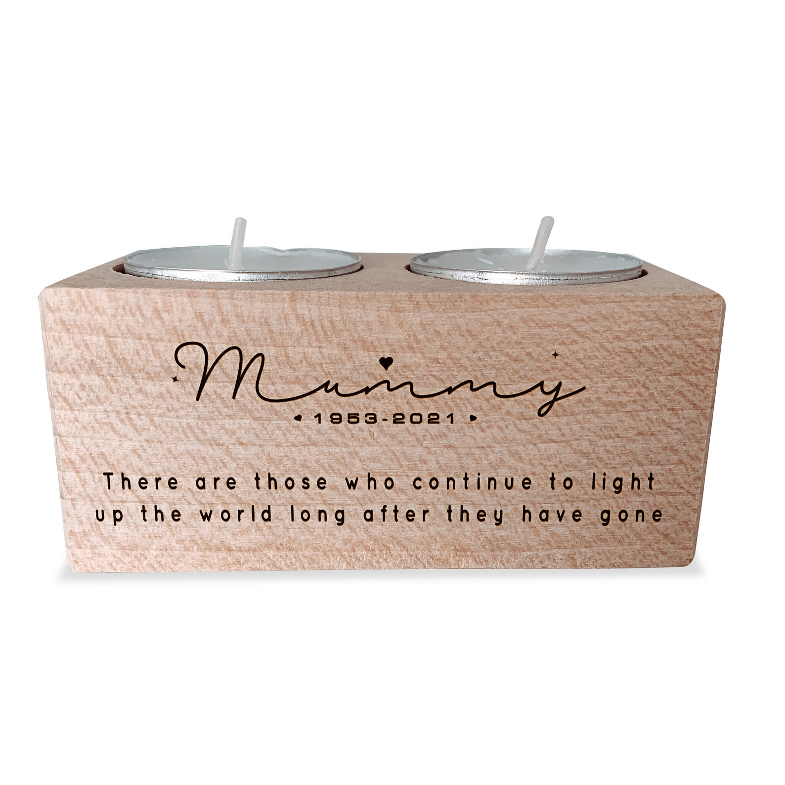 Personalised in Loving Memory Tealight Holder / Wooden Etsy