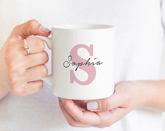 Name Mug With Initial / Gift For Him Or Her  / Personalised Corporate Present / Coffee Mug