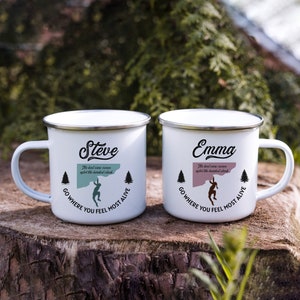 Climbing Email Camp Mug / Gepersonaliseerde kerst verjaardagscadeau voor klimmer / paar rotsklimmen cadeau / bergbeklimmen Wanker