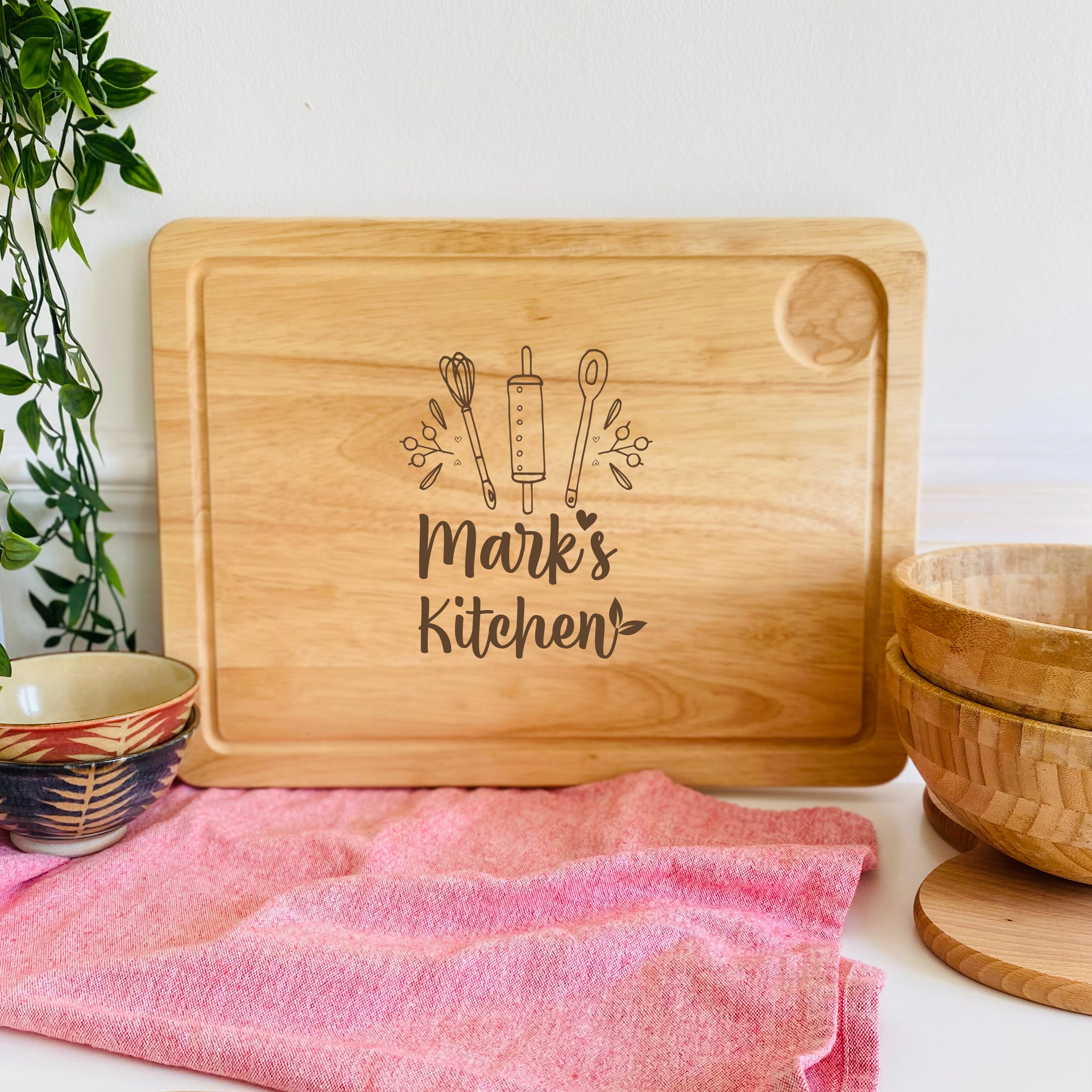 Personalised Engraved Wooden Chopping Board / Christmas Gift for