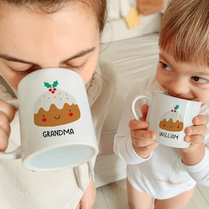 Christmas gift for grandma / Granny grandson granddaughter mug / Personalised First Xmas gift for new nanny nana nan Matching Hot Chocolate