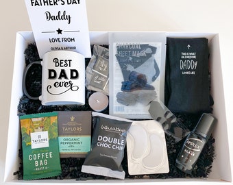Personalised Father's Day Gift Set for dad / Relaxation SPA Gift for daddy grandad / Christmas Birthday Hamper / Hug in a Box / Our first