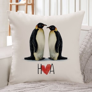 Cubierta personalizada del cojín del amor del pinganillo con las iniciales / pareja de pinganillo lindo / regalo de la guerra de la casa / regalo para ella / esposa y marido